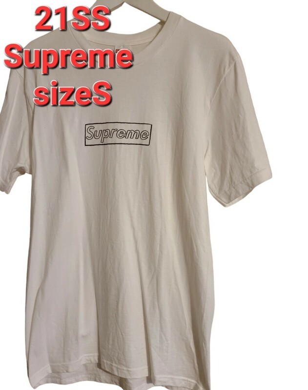 Supreme シュプリーム21SSKAWS Chalk Logo Tee Whiteカウズチョークロゴ TシャツホワイトsizeS