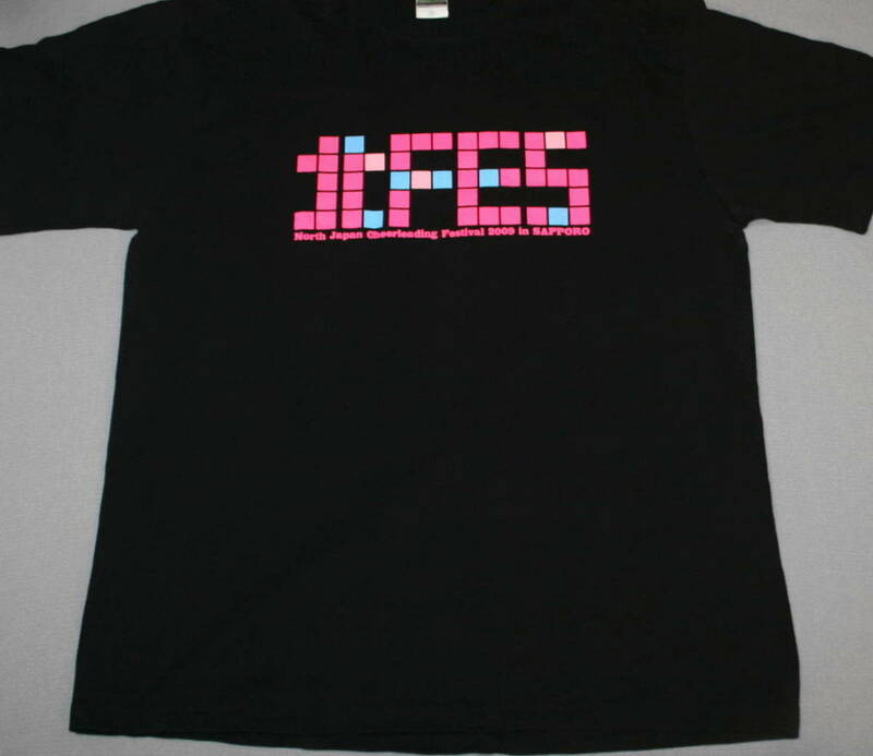 ★チアリーディング　フェスティバル　2009年　札幌　記念Tシャツ　サイズＸＬ　半袖　中古　used　黒ブラック系★（6686）