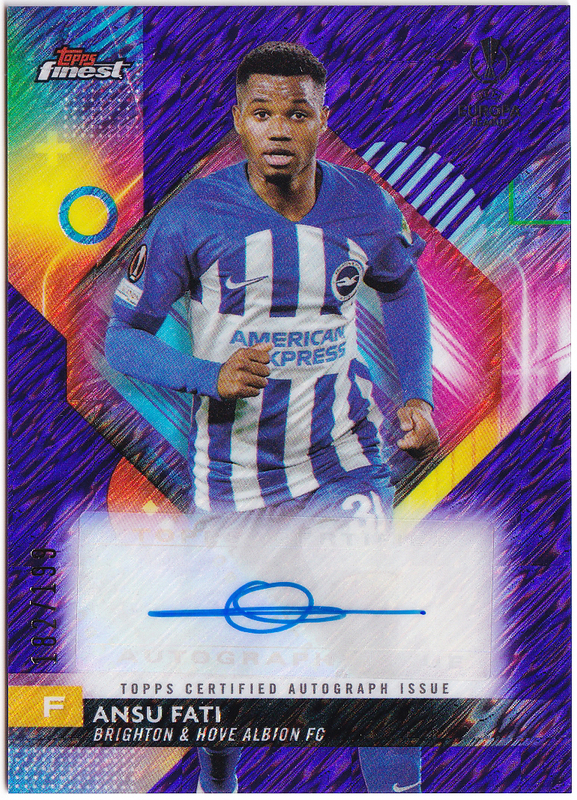 【ファティ/Ansu Fati】2023-24 Topps Finest UEFA Club Competitions Auto 直筆サイン Purple Shimmer /199