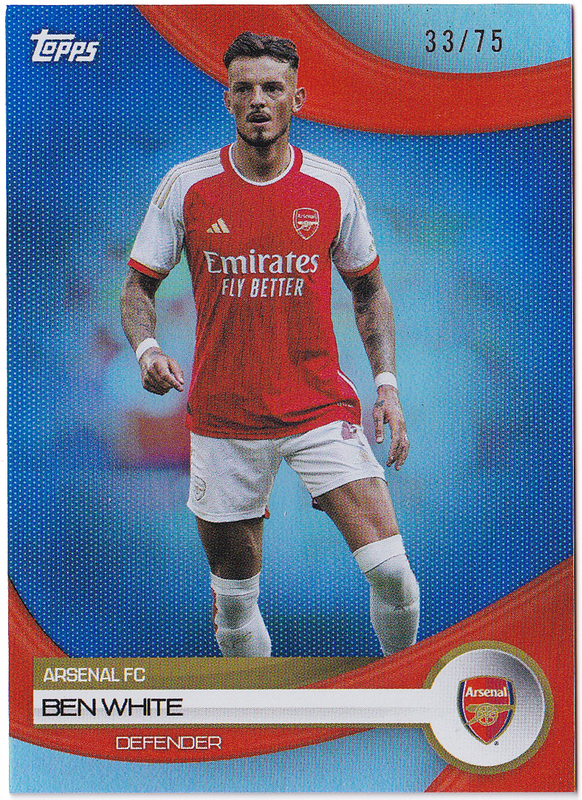 【ベン・ホワイト/Ben White】2023-24 Topps Arsenal Official Team Set Blue /75