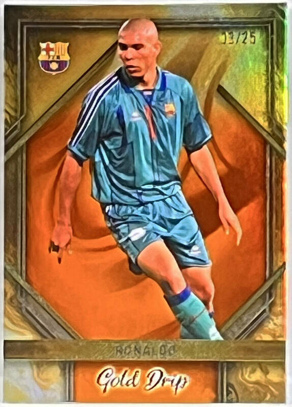 【ロナウド/Ronaldo】2023-24 Topps Barcelona Official Team Set Gold Drip Orange /25