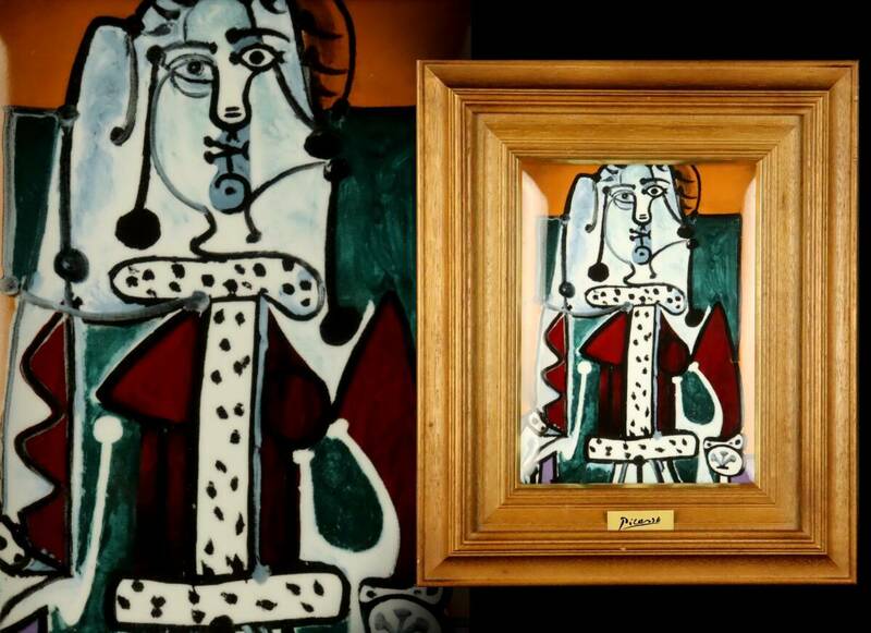 パブロ・ピカソ Pablo Picasso 陶板画 人物画 20世紀美術巨匠 キュビスム創始者 [L75らさ]