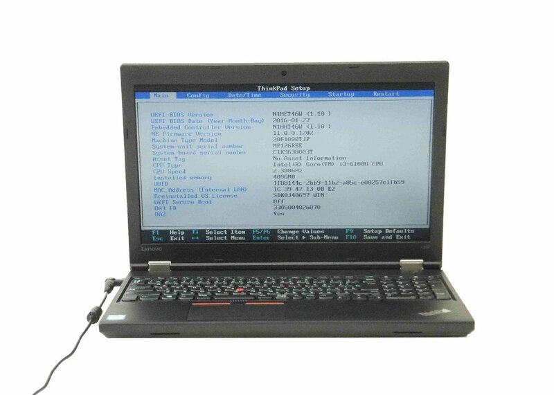 ノートパソコン　現状品(BIOS起動しました)■レノボ lenovo■ThinkPad L560■