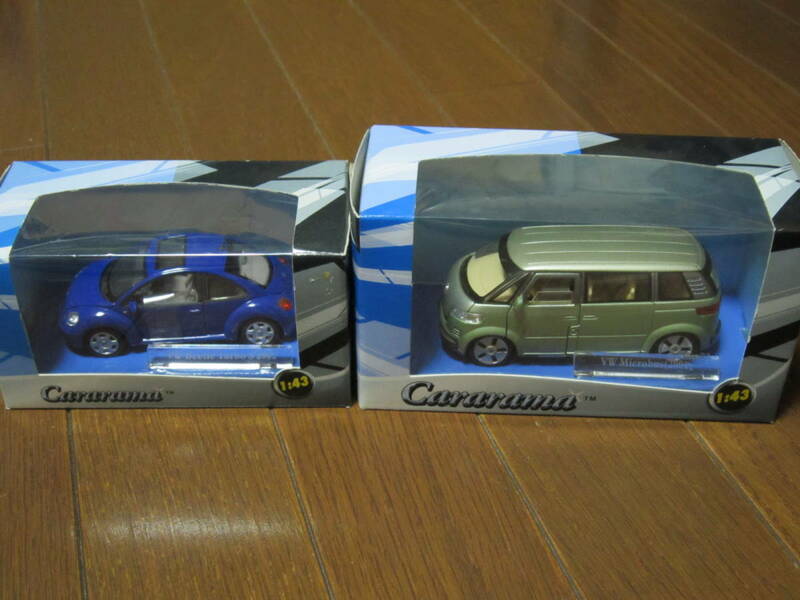 Cararama フォルクスワーゲン　マイクロバス（2001）　＆　ビートル　ターボS（2002）1:43【新品・未開封】