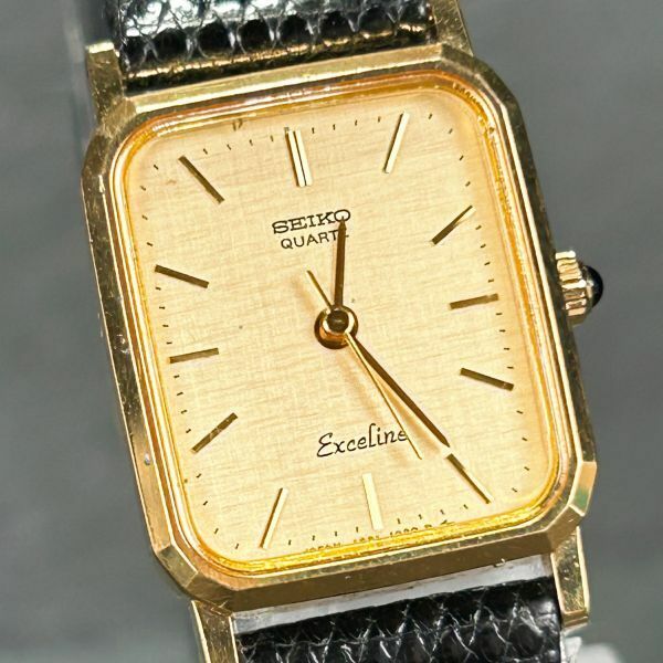 1970年代製 SEIKO セイコー EXCELINE エクセリーヌ 1221-5720 腕時計 クオーツ アナログ ゴールド ヴィンテージ 亀戸製 新品電池交換済み