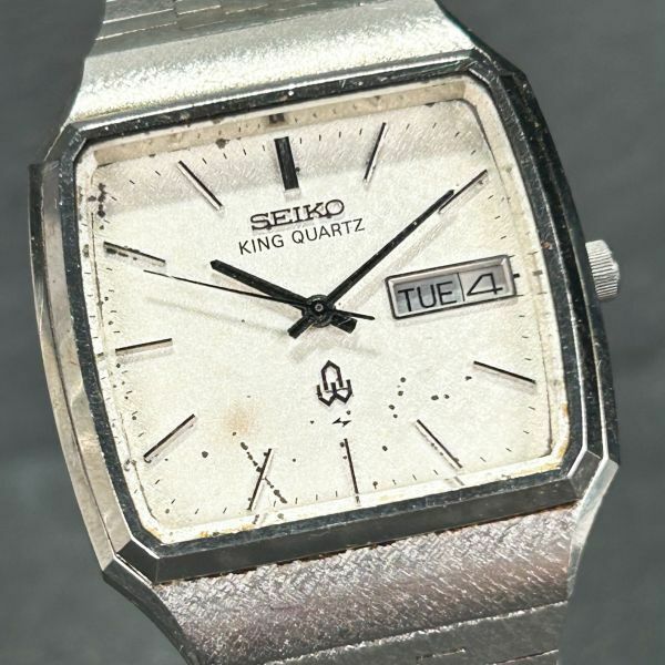 1970年代製 SEIKO セイコー KING QUARTZ キングクオーツ KQ 5856-5000 腕時計 アナログ カレンダー ヴィンテージ 亀戸製 新品電池交換済み
