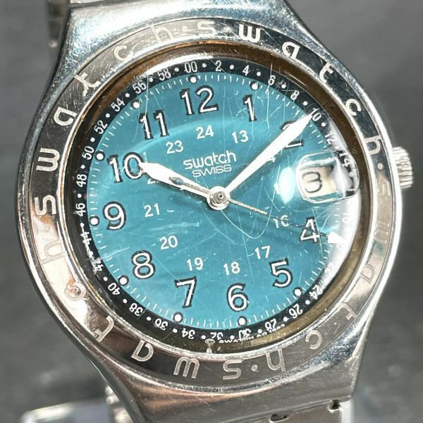 SWATCH スウォッチ IRONY アイロニー AG1993 腕時計 アナログ クオーツ 3針 カレンダー アイスブルー文字盤 新品電池交換済み 動作確認済み
