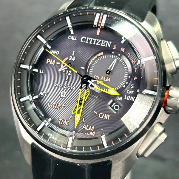 美品 CITIZEN シチズン エコドライブ Bluetooth W770-S114993 腕時計 ソーラー アナログ カレンダー モバイルリンク メンズ 動作確認済み