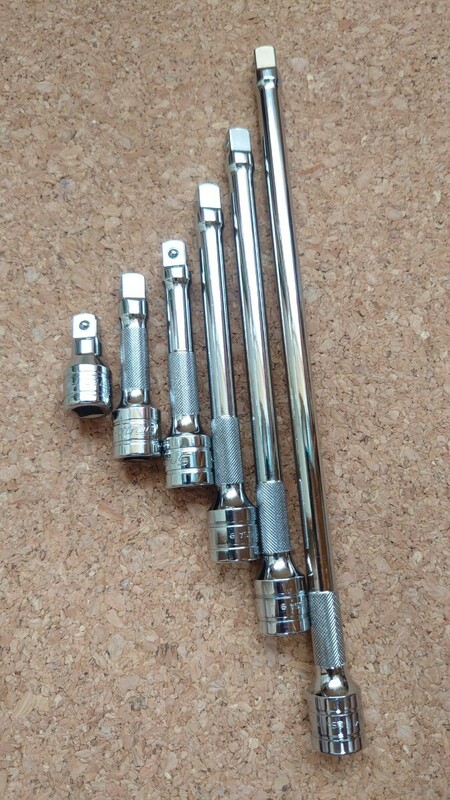 Snap-on 206AFX 3/8”Drive エクステンションセット FX1 FXK3/4/6/8/11 ローレット入り 固定タイプ 6本セット 比較的良好 スナップオン