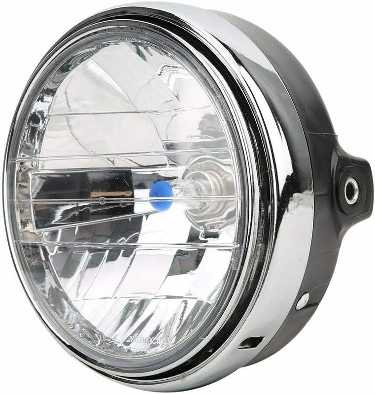 LEDヘッドライト バイクヘッドライト オートバイヘッドランプ メタル+ PCガラスレンズ (ホワイト) 直径17.5cm 良い発