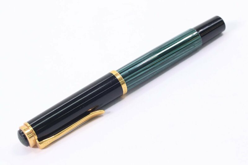 Pelikan ペリカン 万年筆 スーベレーン ペン先14C 585 刻印 B 緑縞 文具 筆記用具 6239-B