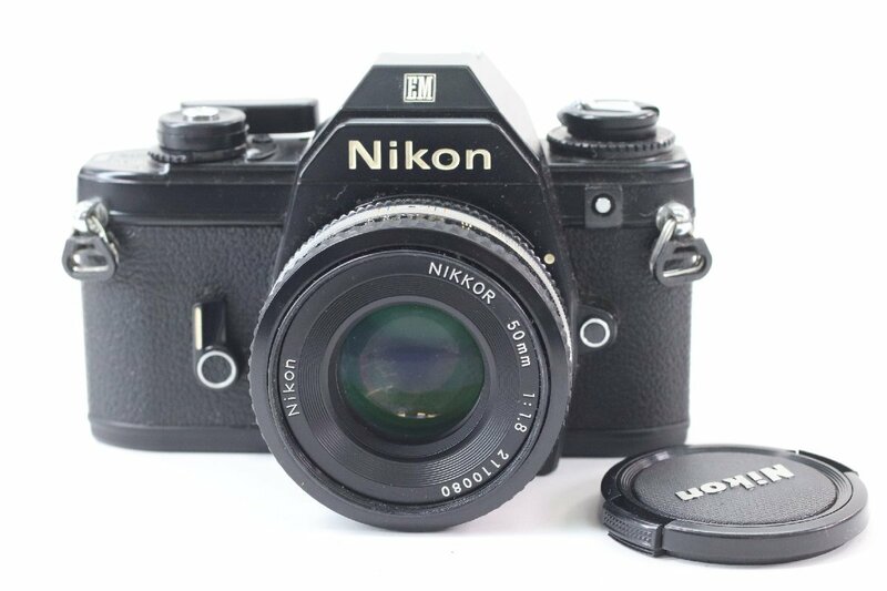 NIKON EM ニコン フィルムカメラ 一眼レフ ブラック 50mm F1.8 単焦点レンズ 43787-Y