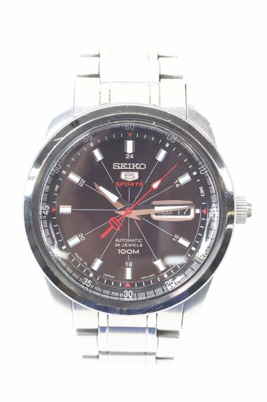 SEIKO 5 セイコー ファイブ 50周年記念 4R36-02D0 自動巻き デイデイト 裏スケ シルバーカラー メンズ 腕時計 6296-HA