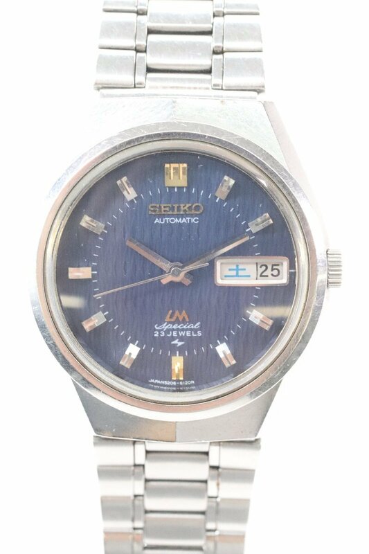 SEIKO セイコー LM ロードマチック 5206-6100 自動巻き デイデイト 23石 青文字盤 メンズ 腕時計 6169-HA