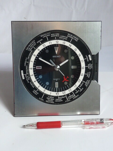 セイコー Seiko 世界時計 ワールドクロック 置時計◆ QZ335D
