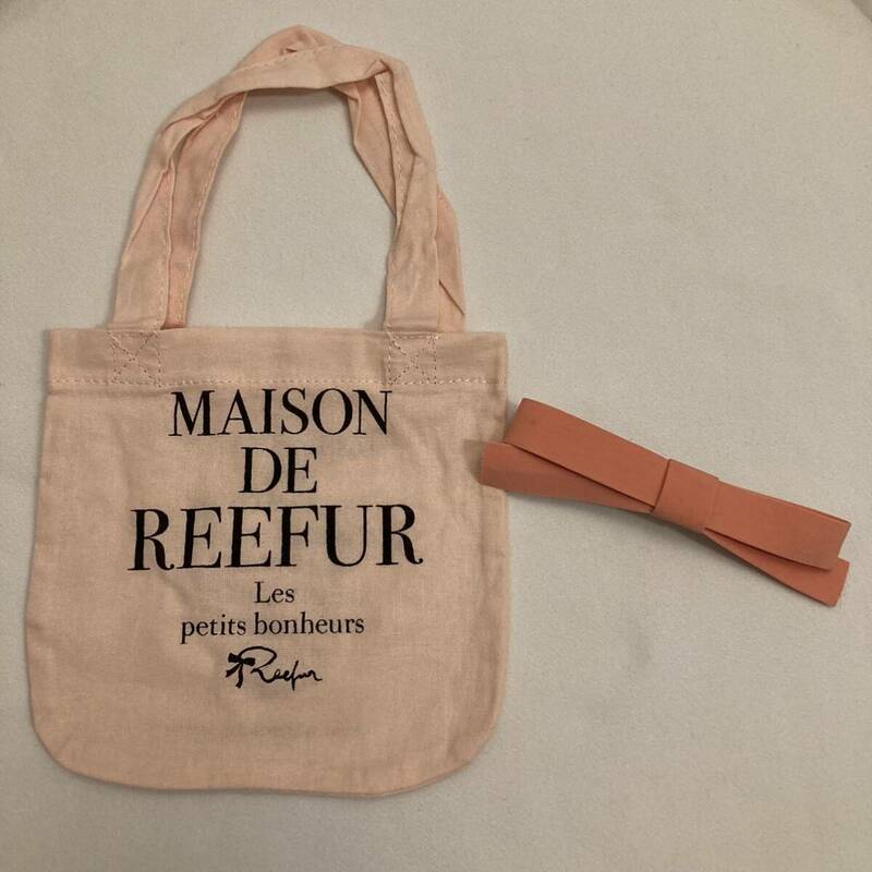 即決！送料込み！メゾン ド リーファー インポートリボンバレッタ コーラルピンク ショッパー付き梨花 MAISON DE REEFUR 難あり