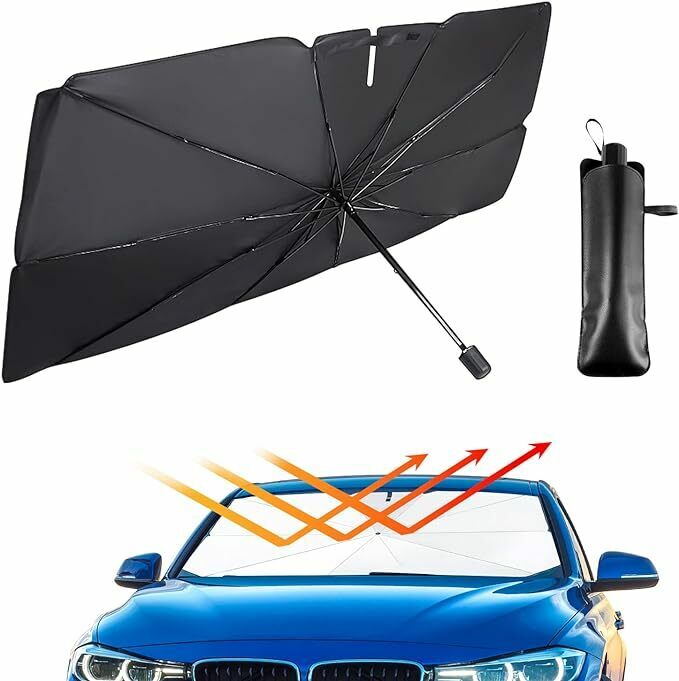 RUYI サンシェード 車　折り畳み傘型 日よけ　フロントガラス用　収納ポーチ付き