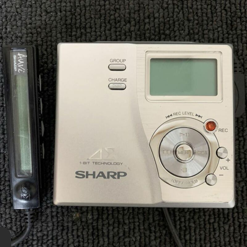 SHARP MD-DR77 ポータブル MDプレーヤー レコーダー シルバー リモコン付き