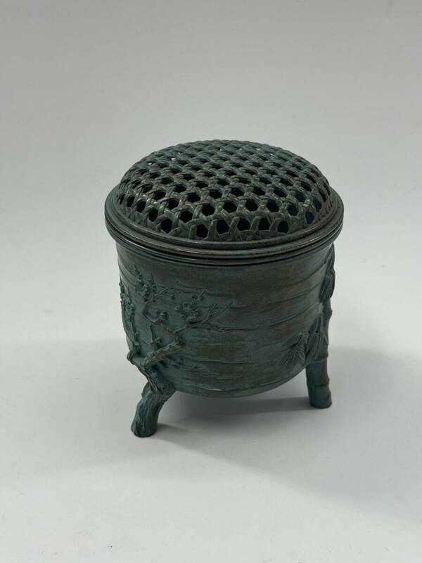 香炉　精山製　古銅　銅製　中国 古美術　香道具　茶道具 置物　「3463」