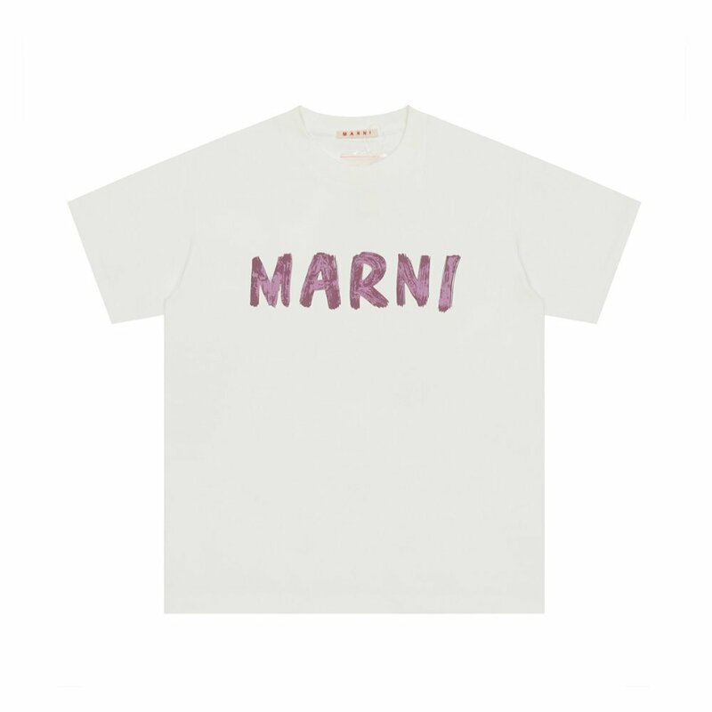 MARNI マルニ ロゴ入り コットン製 半袖Tシャツ ホワイト カットソー ユニセックス 40サイズ（160/84A）