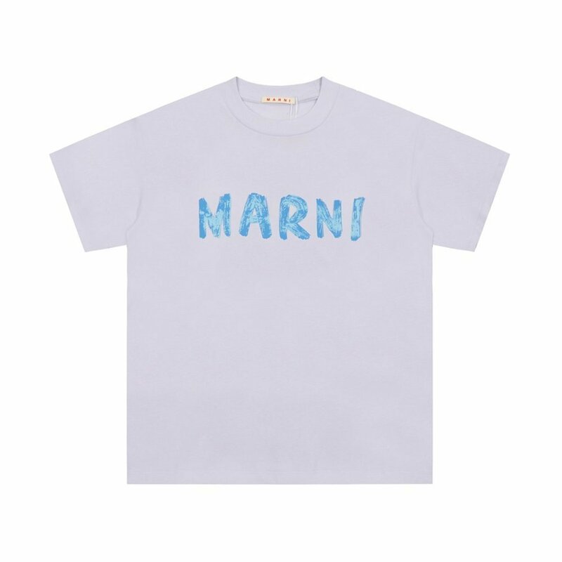MARNI マルニ ロゴ入り コットン製 半袖Tシャツ グレー カットソー ユニセックス 40サイズ（160/84A）