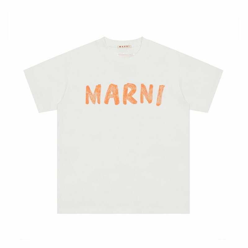 MARNI マルニ ロゴ入り コットン製 半袖Tシャツ ホワイト カットソー ユニセックス 38サイズ（155/80A）