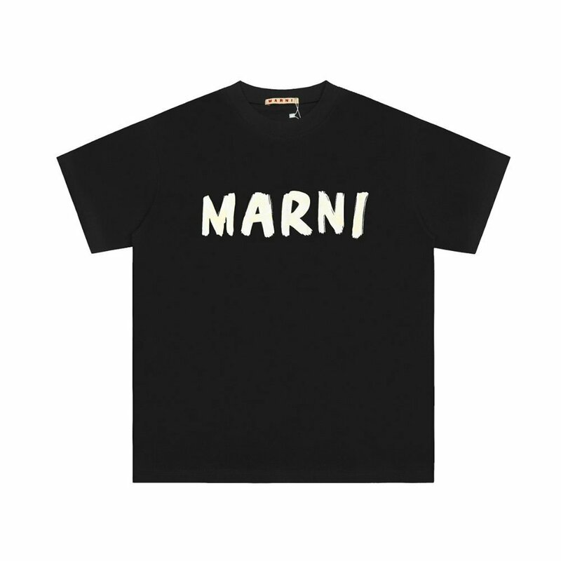 MARNI マルニ ロゴ入り コットン製 半袖Tシャツ ブラック カットソー ユニセックス 38サイズ（155/80A）