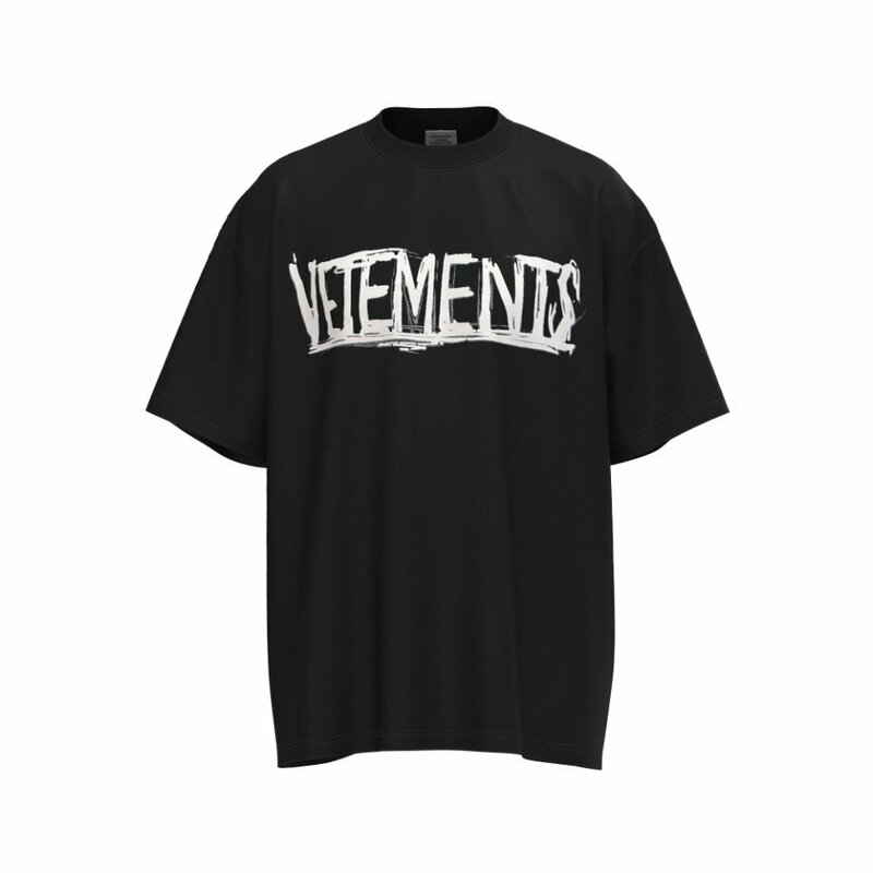 【VETEMENTS】WORLDTOUR ロゴTシャツ ブラック 半袖 Tシャツ 丸襟 カジュアル 夏 カットソー Lサイズ