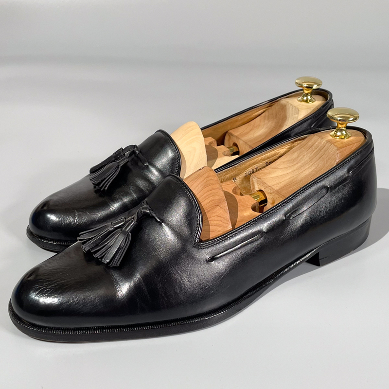 即決 REGAL リーガル インターナショナルコレクション タッセルローファー ブラック 黒 メンズ 本革 革靴 25.5cm ビジネスシューズ B1938