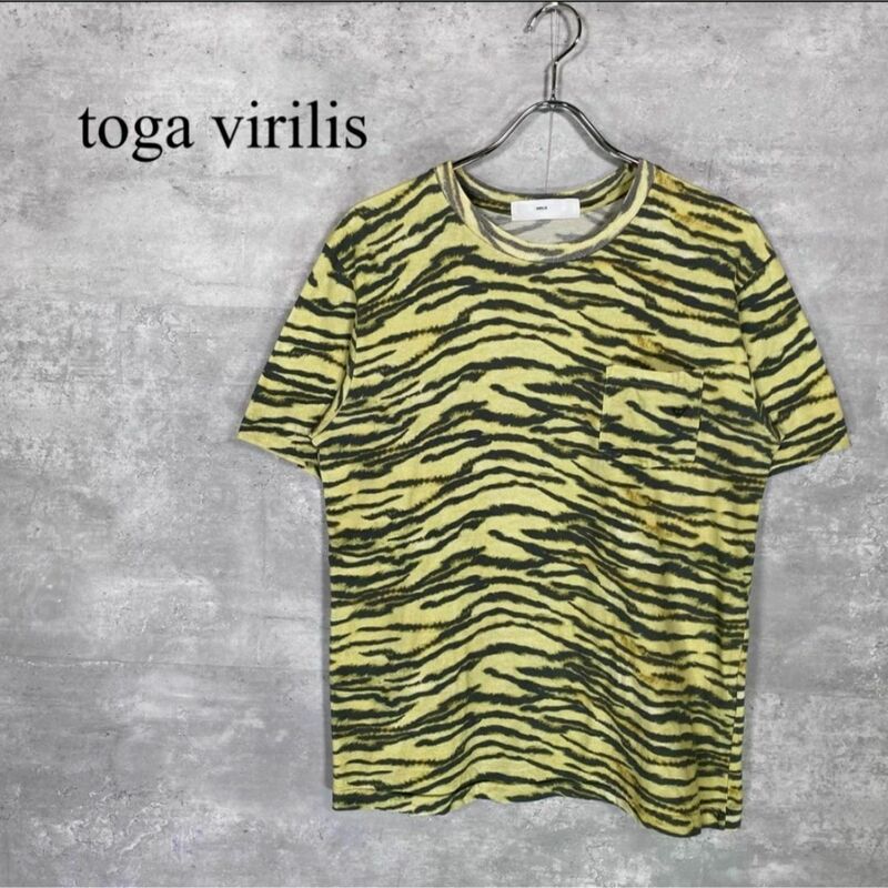 『toga virilis』トーガ ビリリース (44) 虎柄胸ポケットTシャツ