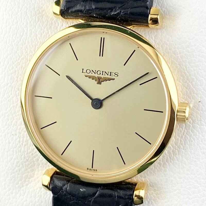 【1円〜】LONGINES ロンジン 腕時計 レディース L4.209.2 グランドクラシック ゴールド文字盤 ラウンドフェイス 可動品