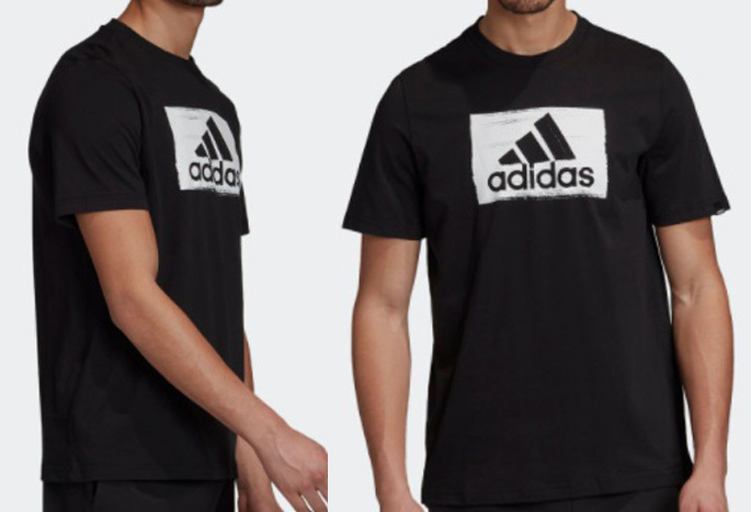 adidas 新品！ブラシストローク半袖Tシャツ L黒 送料無料