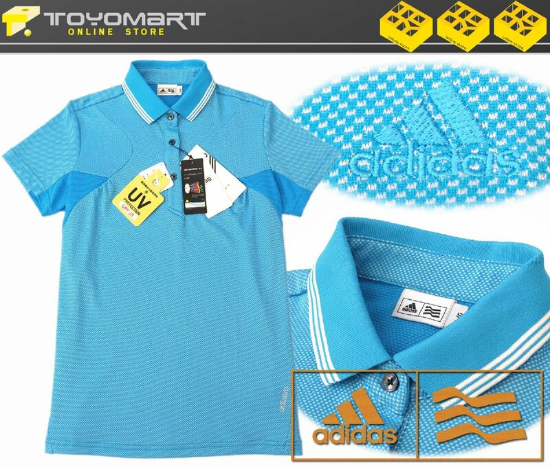 G148●アディダスゴルフ adidas Golf （レディース）●N60118　新品　半袖ポロシャツ　ブルー/L　定価9900円