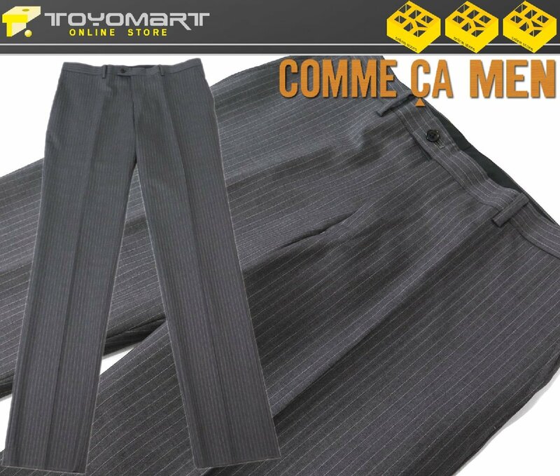 6007●コムサメン COMME CA MEN●新品　FD14 【COMODO MODEL】 シャドーストライプ　ウールスラックス　グレー/50C　定価13200円