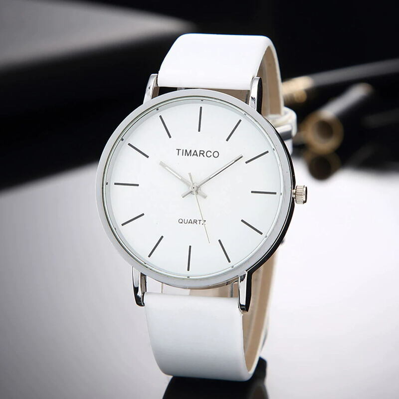 高級感抜群◆ホワイトレザーベルト薄型レトロ♪レディース高品質腕時計 白　クォーツ