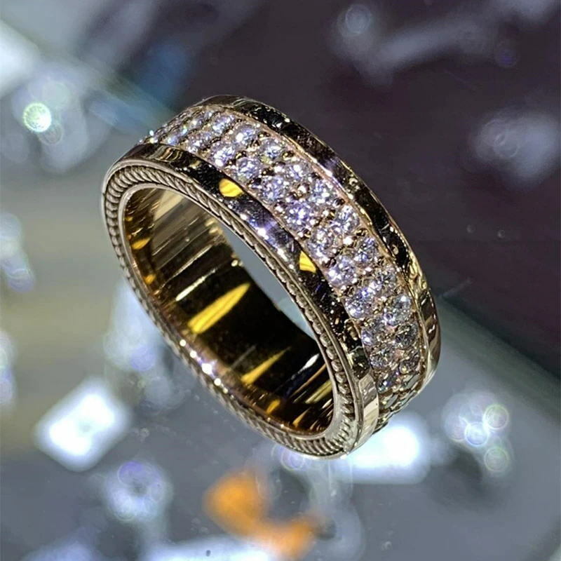 レディース キュービックジルコニア太目リング■k18色ゴールドかわいい女性指輪