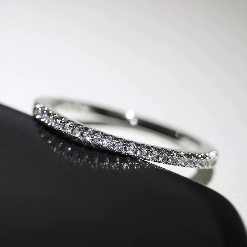 キラキラ豪華★普段使いに♪czダイヤモンド シンプルリング指輪 シルバー925色