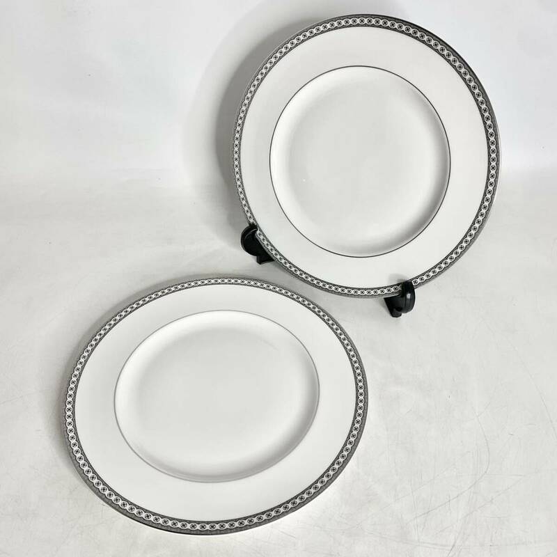 WEDGWOOD CONTRASTS　ディナープレート　約27cm　大皿　2枚　セット　ウェッジウッド　コントラスト　英国製　1999　洋食器 　洋皿