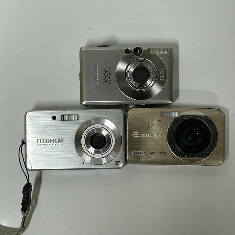 ★ 1円〜【動作未確認】 コンパクトデジタルカメラ メーカー色々 おまとめ 3点 FUJIFILM/Canon/CASIO まとめ売り YK