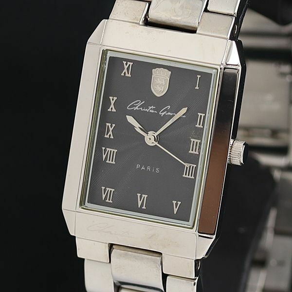 1円 定価 約4.5万円 クリスチャンジョルジュ QZ CG-1009E ブラック文字盤 メンズ腕時計 YUM 2011000 5BJY