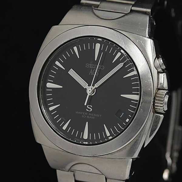 1円 セイコー サス AGS 5M42-0E50 黒文字盤 デイト メンズ腕時計 OGH 0572000 5ERT
