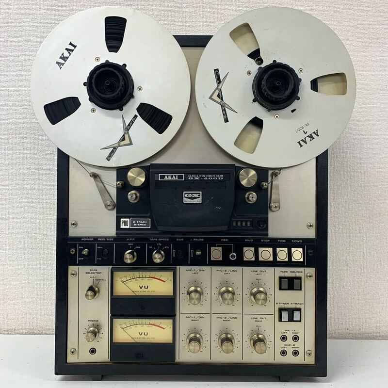【Hc-1】 AKAI GX-400D オープンリールデッキ アカイ オーディオ機器 テープ音質不良 動作不具合あり 汚れ強め ジャンク 1947-43