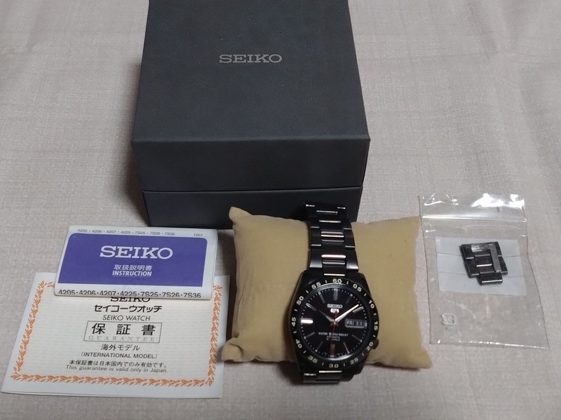 SEIKO★7S26-02T0 セイコーファイブ 黒文字盤　自動巻き メンズ腕時計