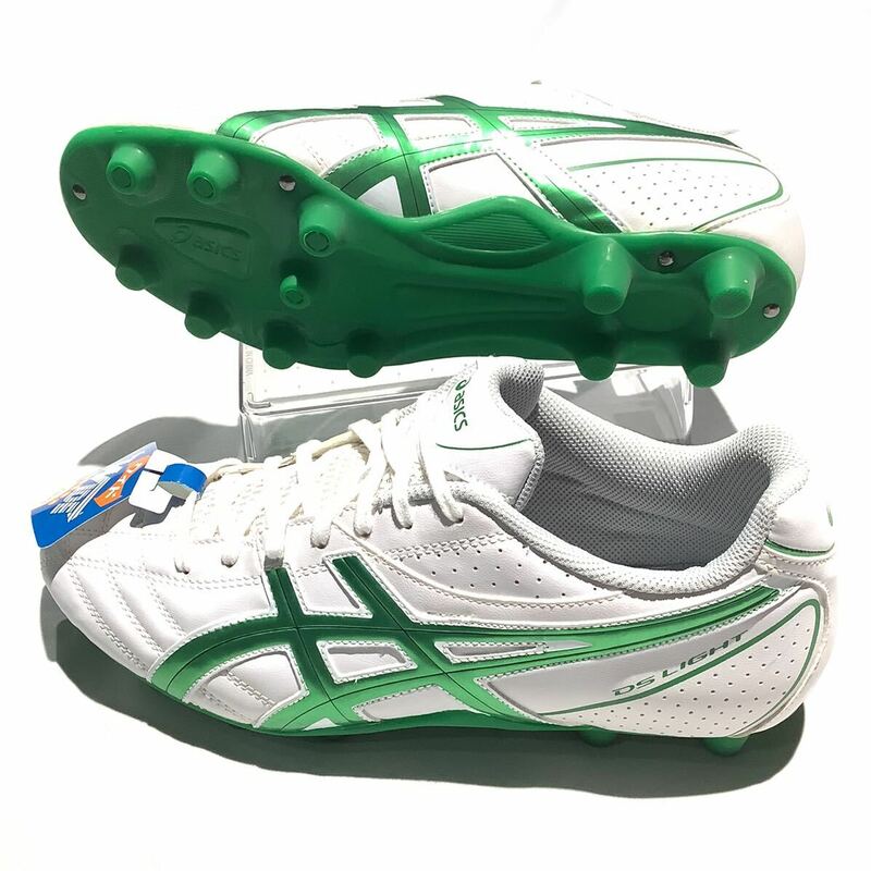 【1円スタート】★新品★ asics(アシックス) サッカースパイク DS LIGHT WB 4 [TSI730] 27.0cm パールホワイト×グリーン