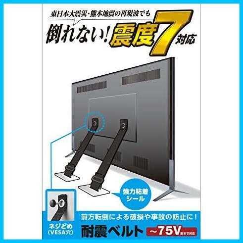 ★[対応インチ]~75インチまで_ねじとめタイプ★ エレコム 耐震ベルト テレビ用 75インチまで対応 ネジどめタイプ TS-006N