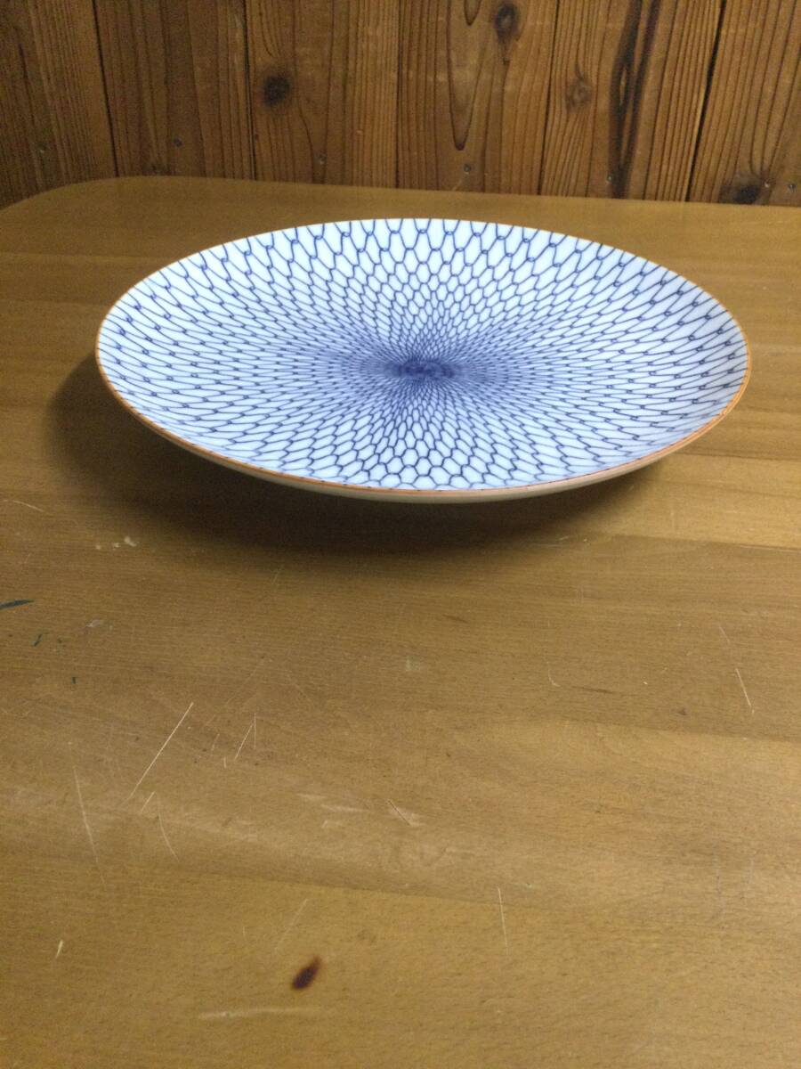 大皿　刺身皿　あみ柄　神山作　保管品