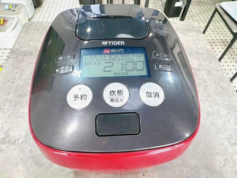JPB-G100 RL タイガー TIGER 圧力IH炊飯ジャー 炊飯器 (5.5合炊き)　2015年製 通電確認済み 動作品（ス242）