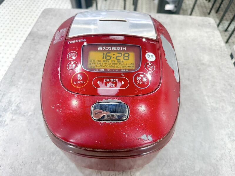 RC-10VRE2-R 東芝 TOSHIBA 真空IH保温釜 炊飯器 (5.5合炊き)　2014年製 通電確認済み 動作品 中古（ス255）