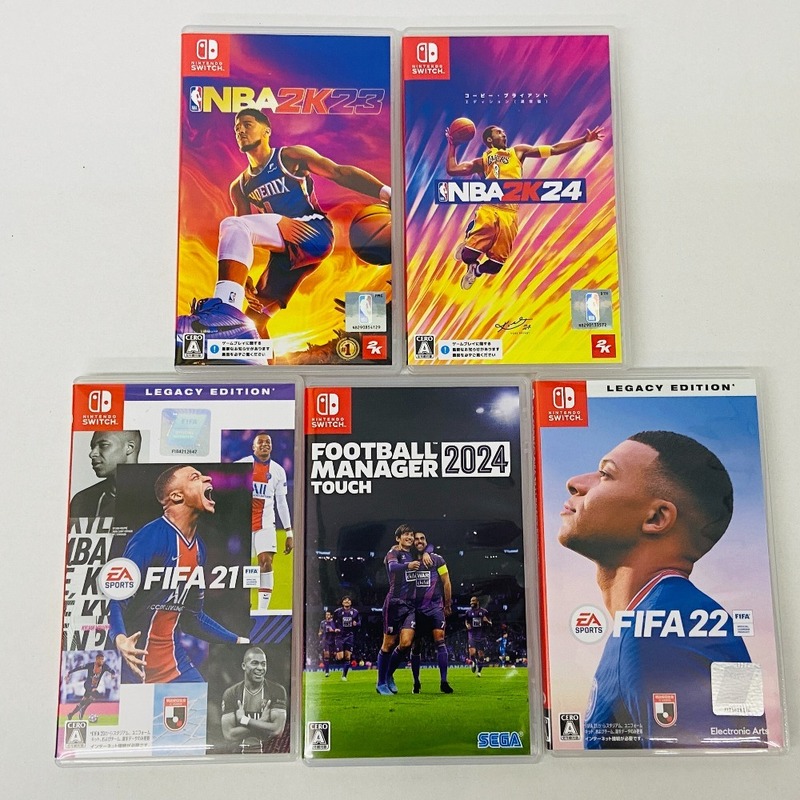 04wy0250□【1円スタート】Nintendo Switch ソフト 5本まとめ売り[NBA 2K24/EA SPORTS FIFA 22/FIFA 21/FOOTBALL MANAGER 2024]中古品