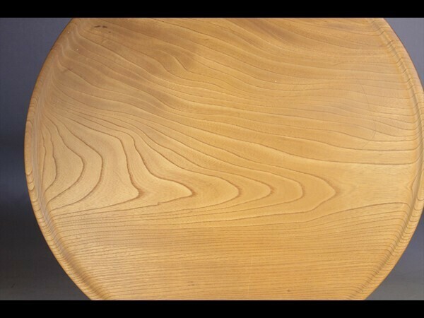 【西】Ｒ017 木製 大振 丸盆 幅約 57cm